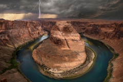Daniel Charbonnet Memorial Photograph of the Year and Class B Color Category Image of the Year, Distant Storm at Horseshoe Canyon by Peter Chow, Coastal Camera Club (CT)